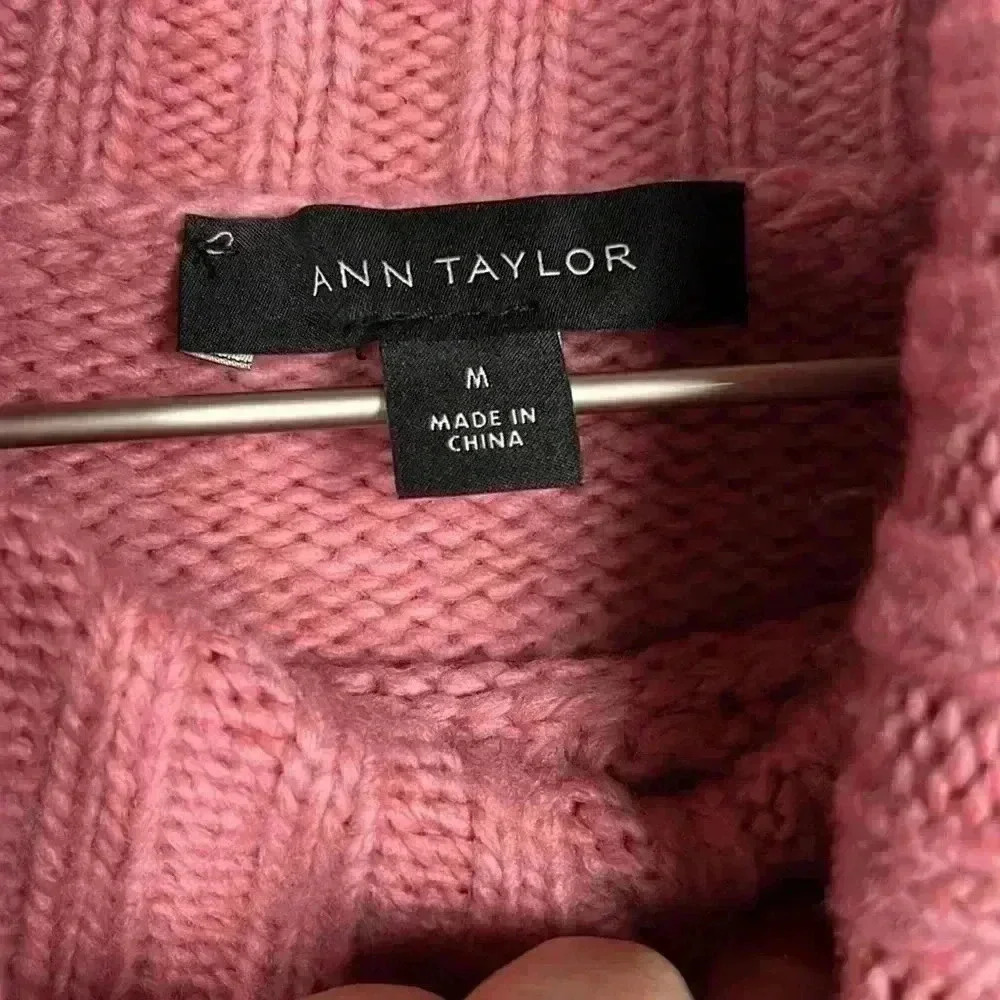 Ann Taylor Womens Knit Tunic Red/Pink/Brown Turtleneck Raglan Sleeve Soft Casual - Picture 2 of 11